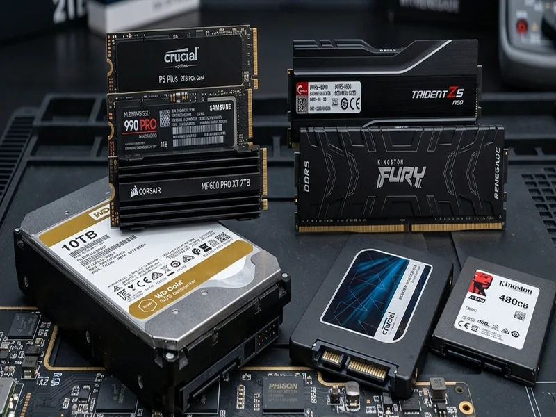 Festplatten, SATA SSDs und NVMe PCIe Hochleistungsspeicher
